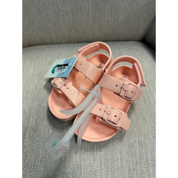 NWT Toddler Girls Cat & Jack Blush Pink Ade Foodbed Sandals - Size 8 - Picture 1 of 4